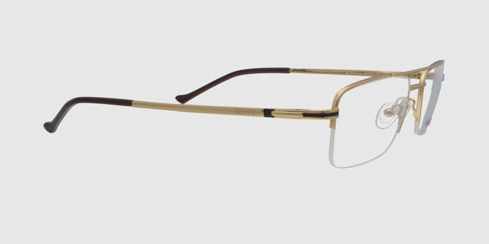  Gold Half rim Rectangle Eyeglasses for Men