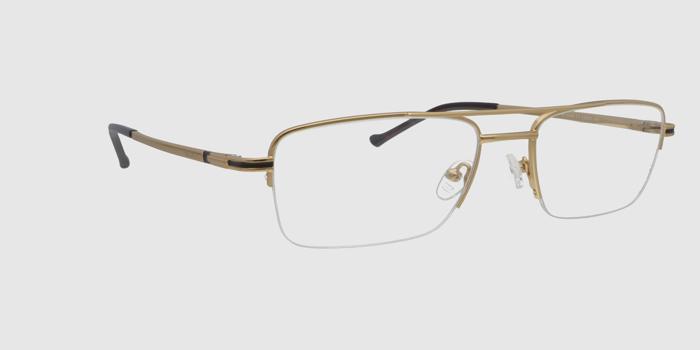  Gold Half rim Rectangle Eyeglasses for Men