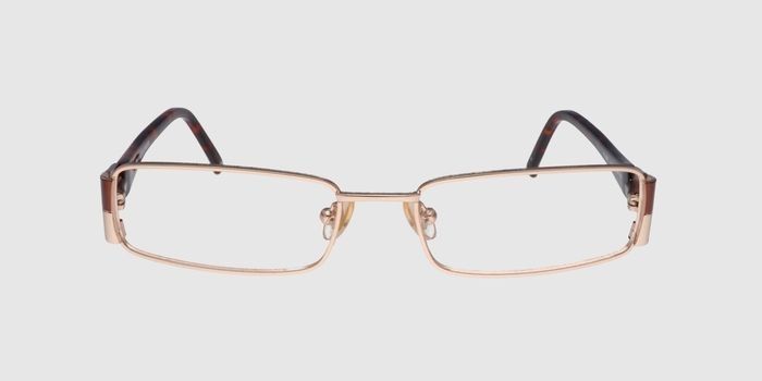 E25B1043380 Gold Full frame Rectangle Eyeglasses for Women