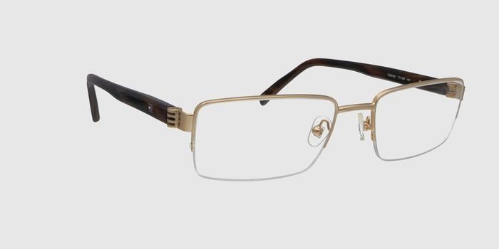  Gold Half rim Rectangle Eyeglasses for Men