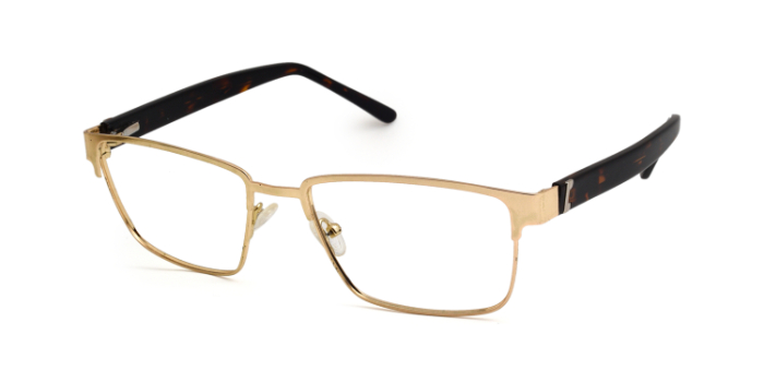  Gold Full Frame Rectangle Eyeglasses for Men and Women