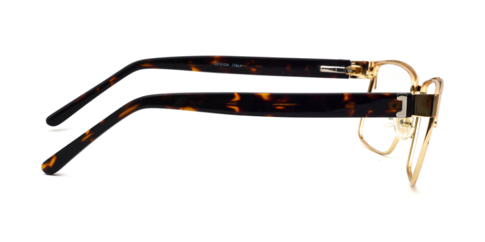  Gold Full Frame Rectangle Eyeglasses for Men and Women