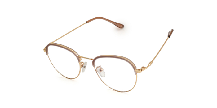  Gold Full Frame Round Eyeglasses for Men and Women