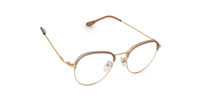  Gold Full Frame Round Eyeglasses for Men and Women