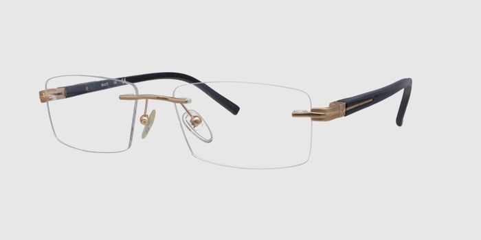  Gold Rimless Rectangle Eyeglasses for Men and Women