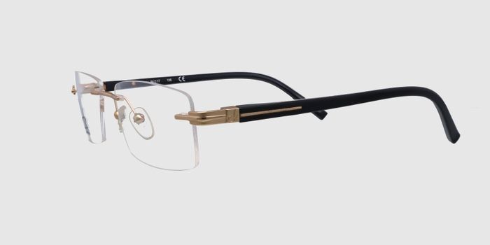  Gold Rimless Rectangle Eyeglasses for Men and Women