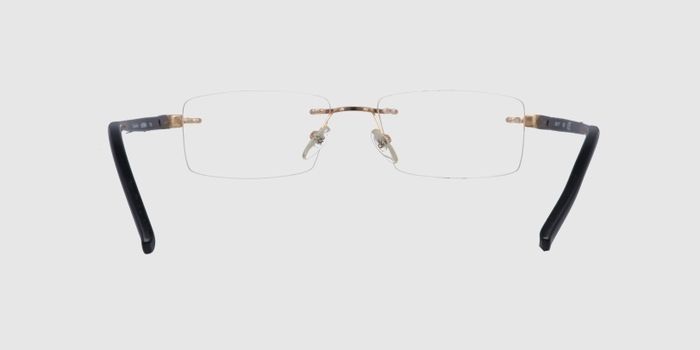  Gold Rimless Rectangle Eyeglasses for Men and Women