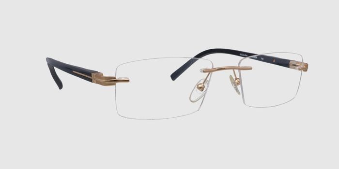  Gold Rimless Rectangle Eyeglasses for Men and Women