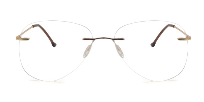 MIRAR by EyeMyEye E25B11498 Gold Rimless Aviator Eyeglasses for Men and Women