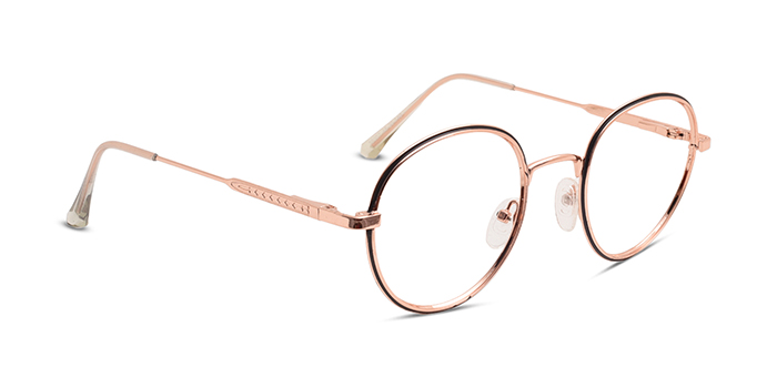  Gold Full Frame Round Eyeglasses for Men and Women
