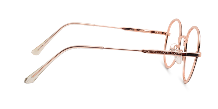  Gold Full Frame Round Eyeglasses for Men and Women