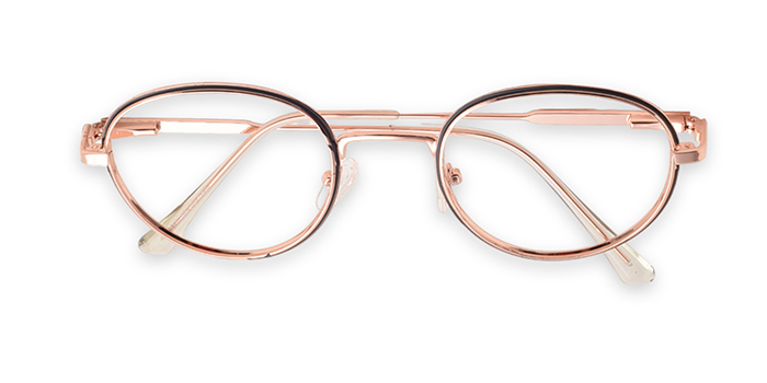  Gold Full Frame Round Eyeglasses for Men and Women