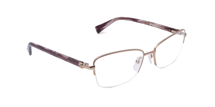 PIERRE CARDIN Gold Half Frame Wayfarer Eyeglasses for Women