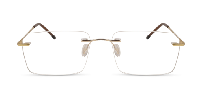  Gold Rimless Rectangle Eyeglasses for Men and Women