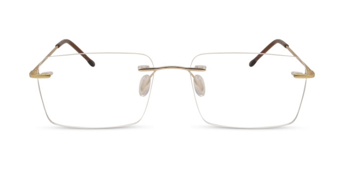  Gold Rimless Rectangle Eyeglasses for Men and Women