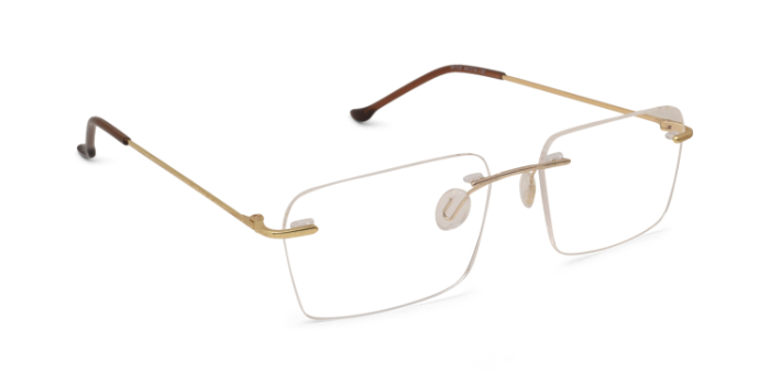  Gold Rimless Rectangle Eyeglasses for Men and Women