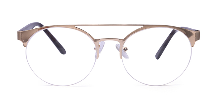  Gold Half Frame Clubmaster Eyeglasses for Men and Women