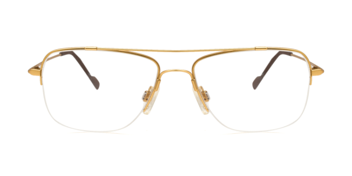 Titan Flex Gold Half Frame Wayfarer Eyeglasses for Men and Women