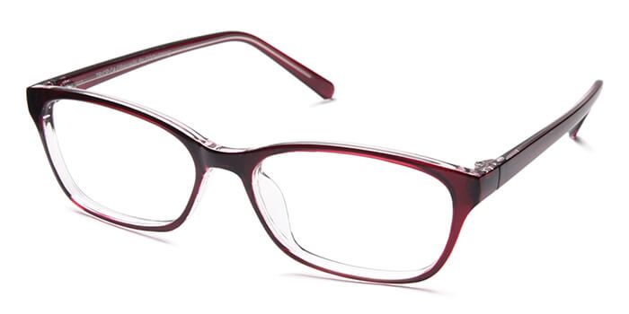  Glossy Wine Full Frame Rectangle Eyeglasses for Men and Women