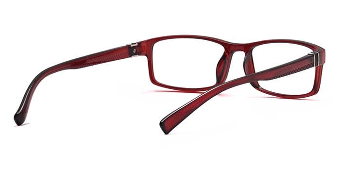  Glossy Wine Full Frame Rectangle Eyeglasses for Men and Women