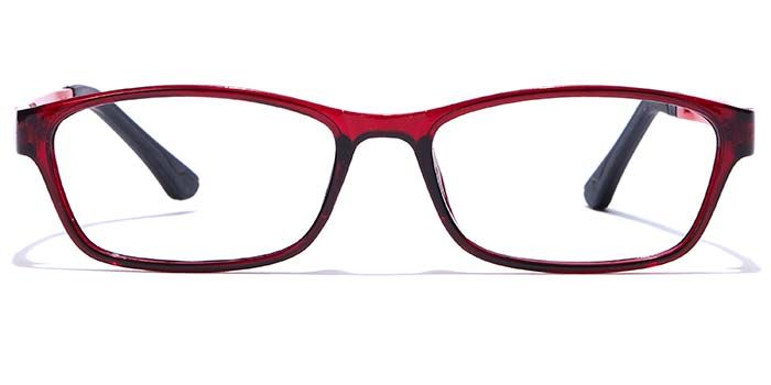 NERDLANE by EyeMyEye E33B1081 Glossy Wine Full Frame Rectangle Eyeglasses for Men and Women
