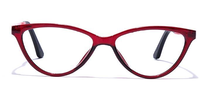  Glossy Wine Full Frame Cateye Computer Glasses for Women