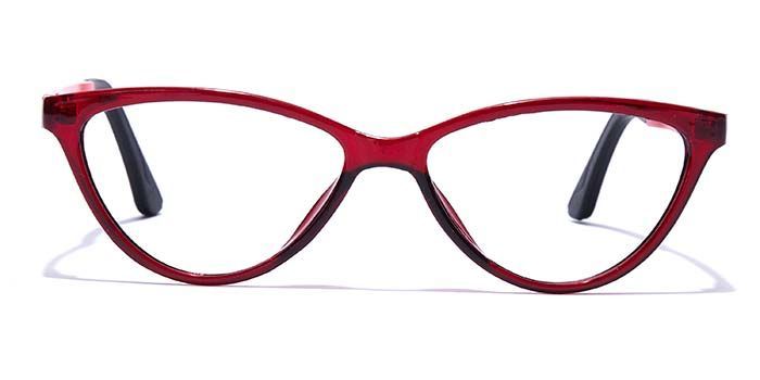  Glossy Wine Full Frame Cateye Computer Glasses for Women