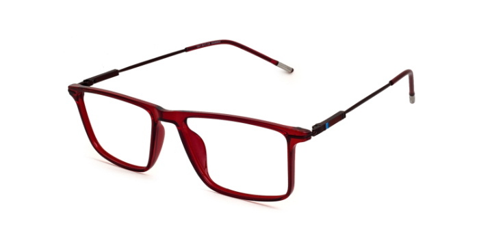  Wine Full Frame Rectangle Eyeglasses for Men and Women