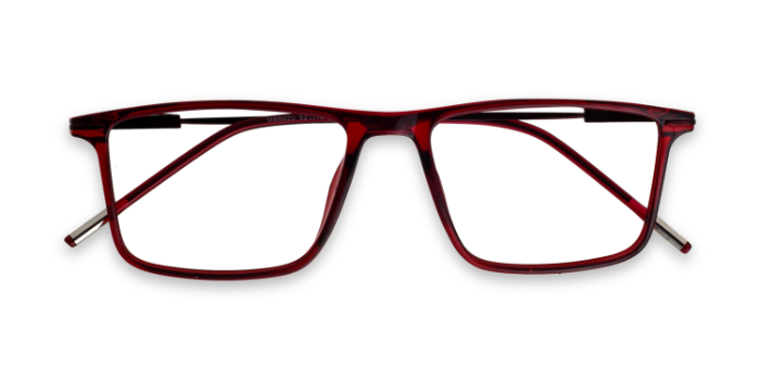  Wine Full Frame Rectangle Eyeglasses for Men and Women