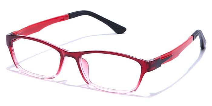  Glossy Wine Full Frame Rectangle Eyeglasses for Men and Women