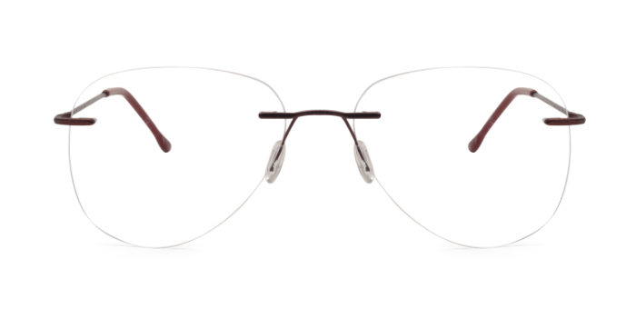 MIRAR by EyeMyEye E33C11499 Wine Rimless Aviator Eyeglasses for Men and Women