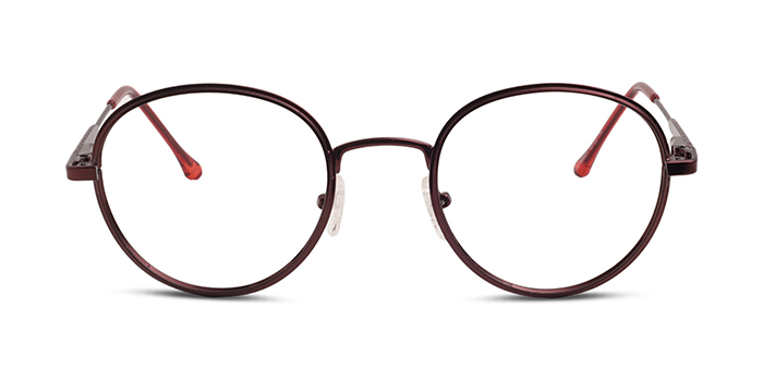  Wine Full Frame Round Eyeglasses for Women