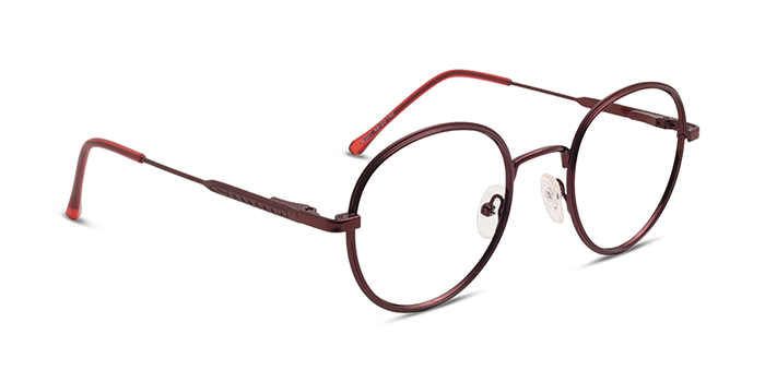  Wine Full Frame Round Eyeglasses for Women