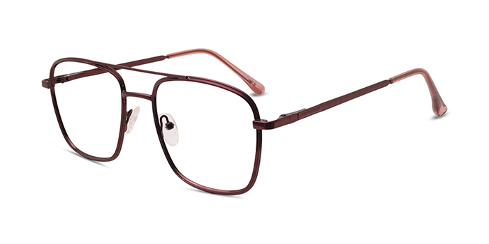  Wine Full Frame Square Eyeglasses for Women