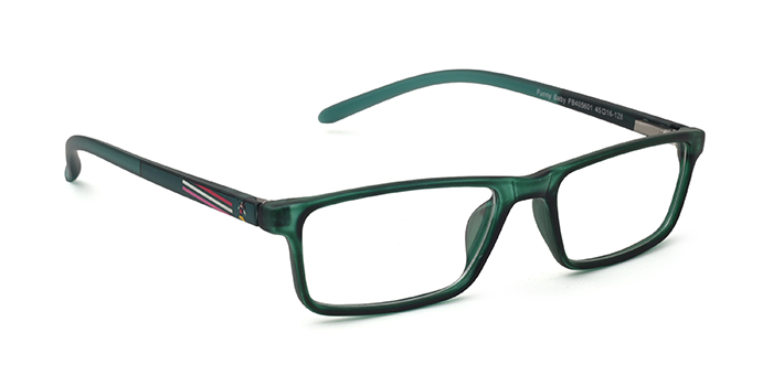  Green Full Frame Rectangle Eyeglasses for Kids