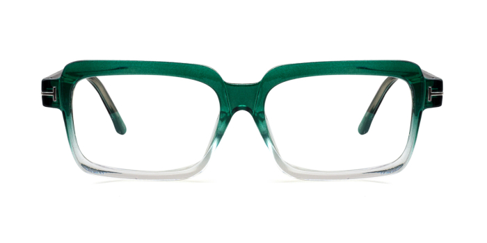  Green Full Frame Square Eyeglasses for Men and Women