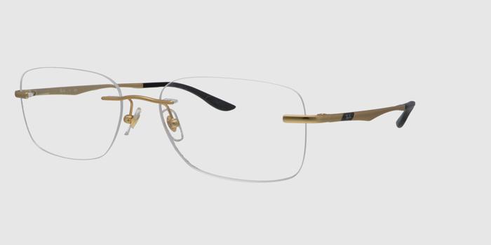  Golden Rimless Rectangle Eyeglasses for Men