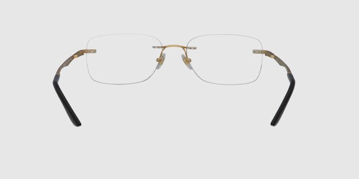  Golden Rimless Rectangle Eyeglasses for Men