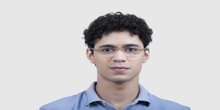  Golden Rimless Rectangle Eyeglasses for Men