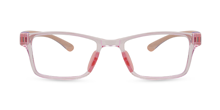  Peach Full Frame Rectangle Eyeglasses for Kids