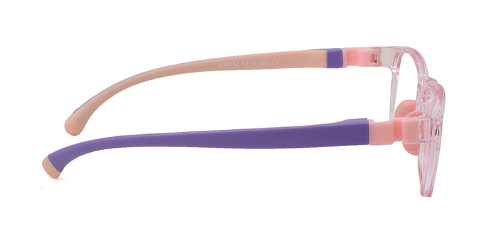  Peach Full Frame Rectangle Eyeglasses for Kids