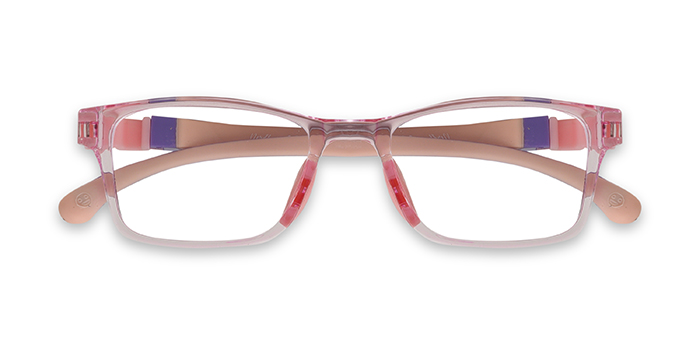  Peach Full Frame Rectangle Eyeglasses for Kids
