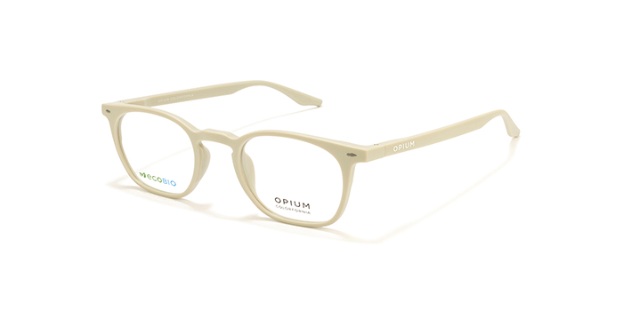 OPIUM Cream Full Frame Square Eyeglasses for Men and Women