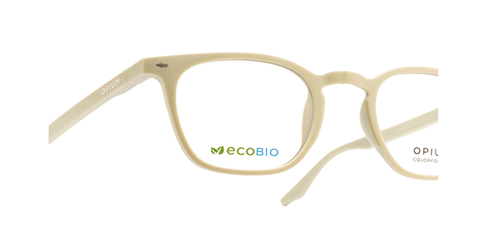 OPIUM Cream Full Frame Square Eyeglasses for Men and Women