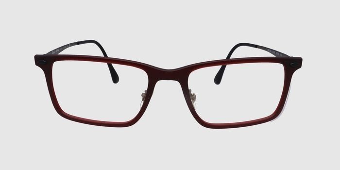  Maroon Full frame Rectangle Eyeglasses for Men and Women