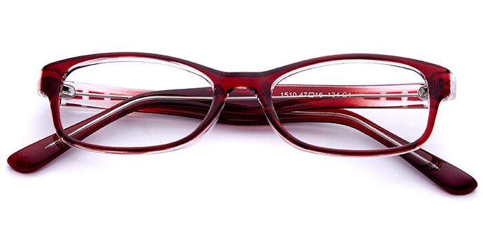  Glossy Maroon Full Frame Rectangle Computer Glasses for Kids