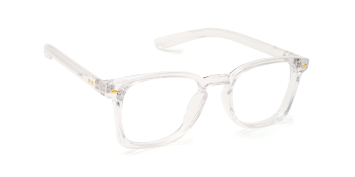  Transparent Full Frame Square Eyeglasses for Men and Women