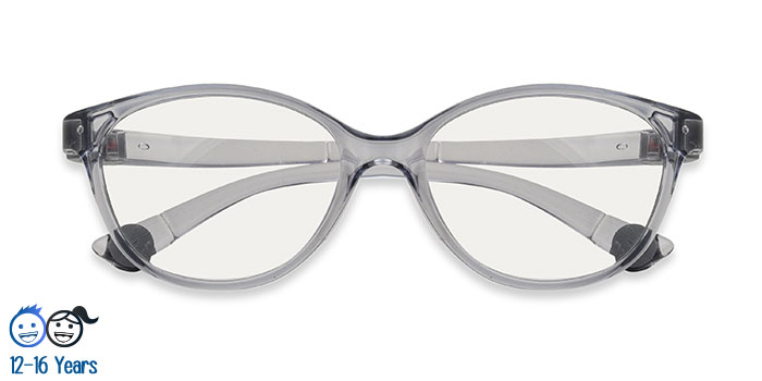  Transparent Full Frame Oval Eyeglasses for Kids