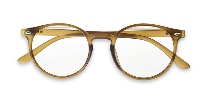  Mustard Full Frame Round Eyeglasses for Men and Women