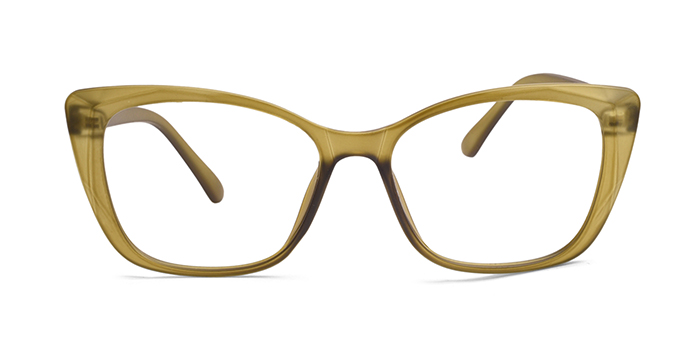  Mustard Full Frame Cateye Eyeglasses for Women